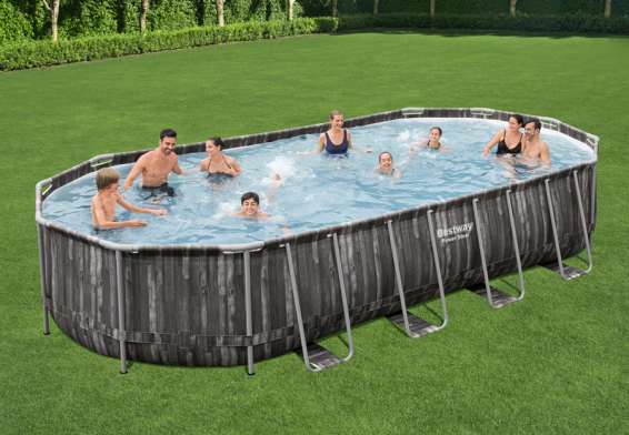   732  366  122  Power Steel Oval Frame Pool Bestway 5611T,  , , 