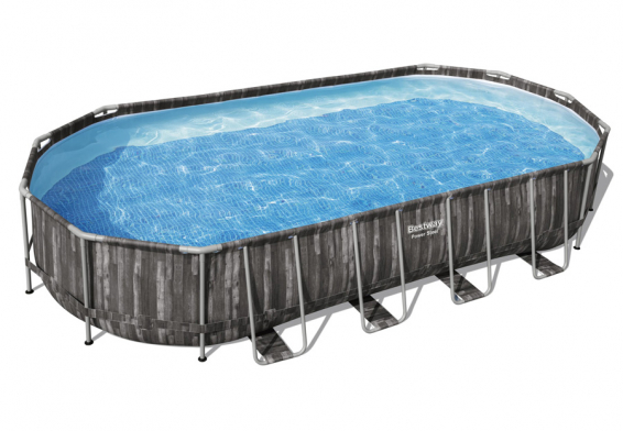   732  366  122  Power Steel Oval Frame Pool Bestway 5611T,  , , 