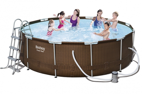   366  100  Power Steel Rattan Frame Pool Bestway 56379,  , 