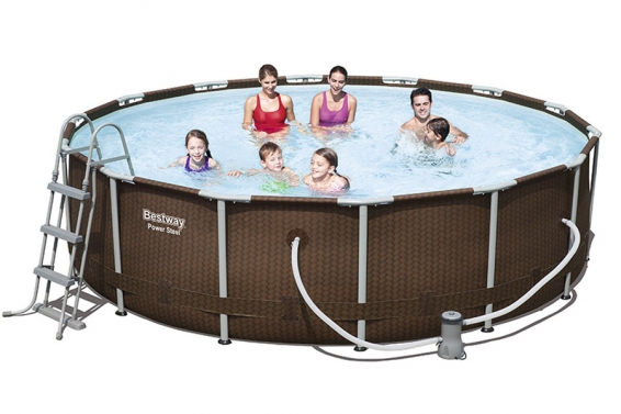   427  107  Power Steel Rattan Frame Pool Bestway 56647,  , , 