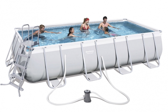   488  274  122  Power Steel Rectangular Frame Pool Bestway 56481,  , , 