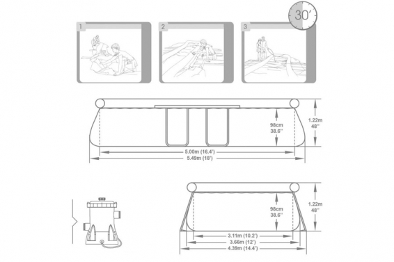    549  366  122  Oval Fast Set Pool Bestway 56153,  , , 